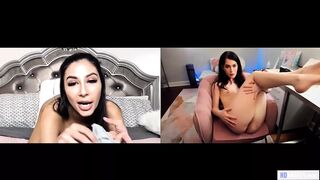 Evelyn Claire és Gianna Dior fiatal lezbi web camos önnönélvezése