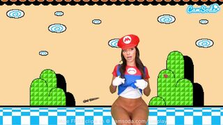 Sisi Rose gigantikus popós cosplayje super mario makerben vagina squirt órással