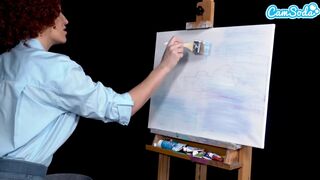 Ryan Keely bob ross cosplayban festés óráján megvadul a gigantikus keblű milf