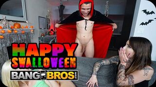 Bang Bros Network bemutatja: Vad Halloween szexparti dupla csábos csajjal
